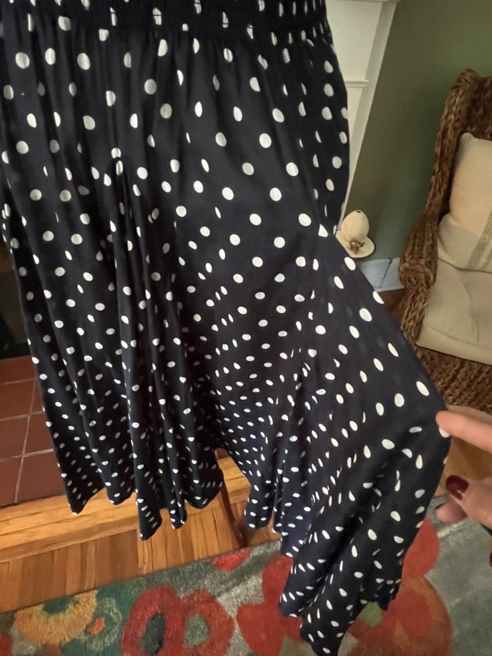 Chelsea & Theodore Cotton Polka Dot Midi Dress | Smocked Waist | Size 2X - Picture 5 of 5